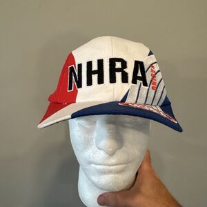 Vintage NHRA Racing Hat Snapback Red White Blue Drag Racing Cap